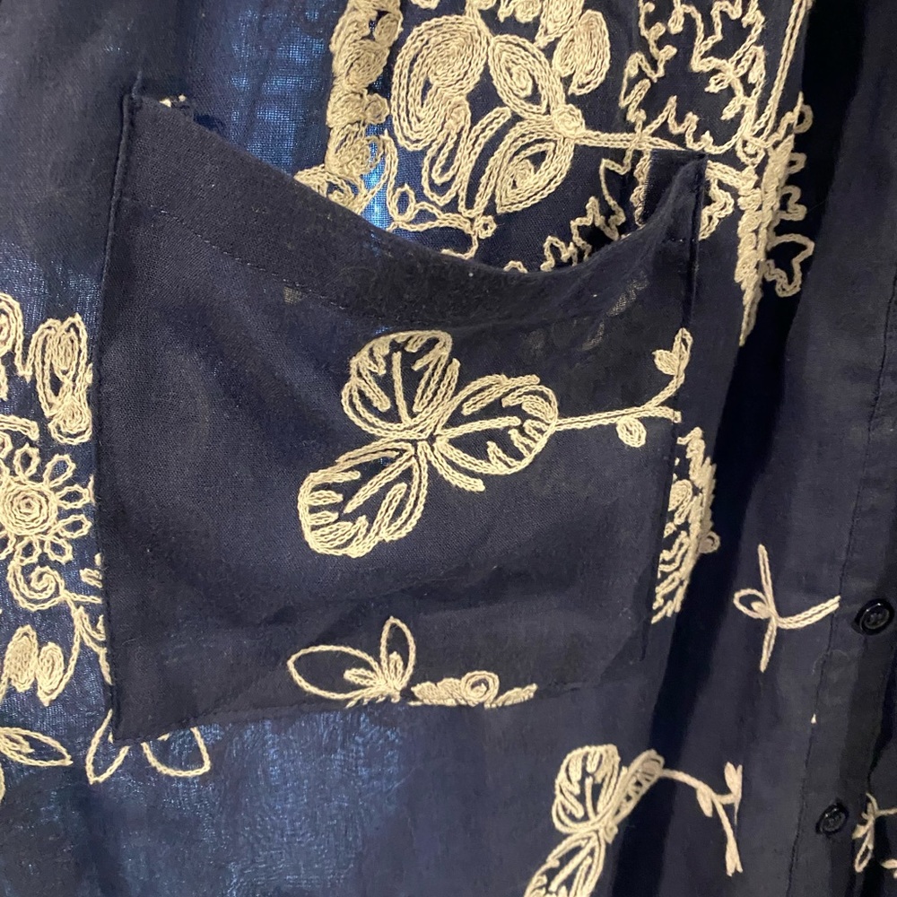 EUC Westport 1969 button down shirt dress/cover up SZ 16 - Picture 6 of 7
